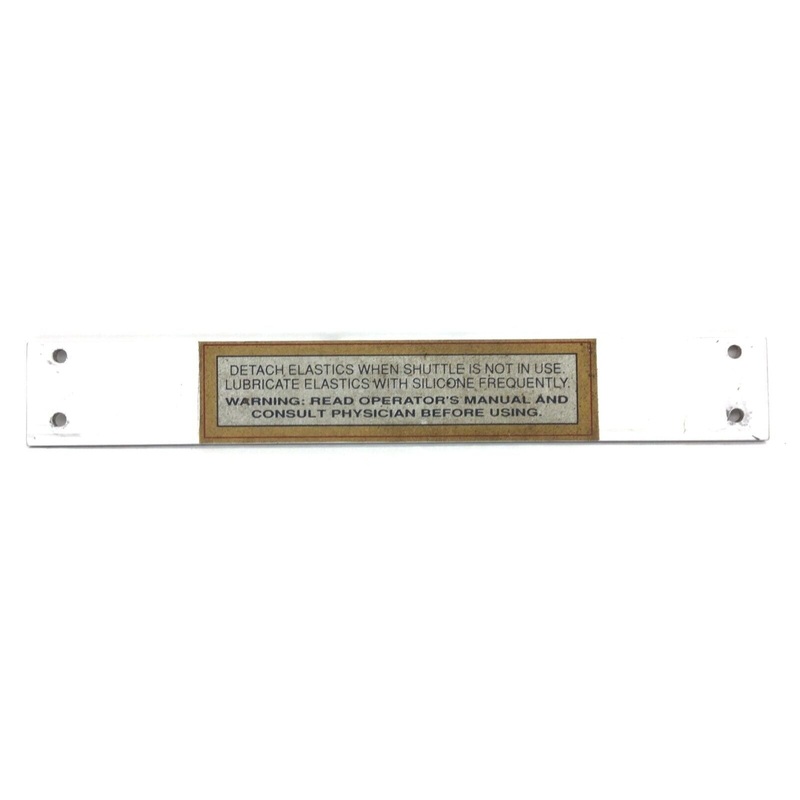 Shuttle 2000-1 Model 4423-2-1 Strength System White Warning Plate