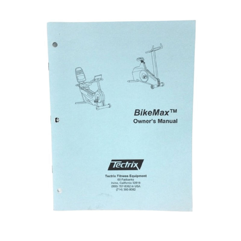 Cybex Tectrix Bikemax R Recumbent Bike Owner’s User’s Manual LT-03019