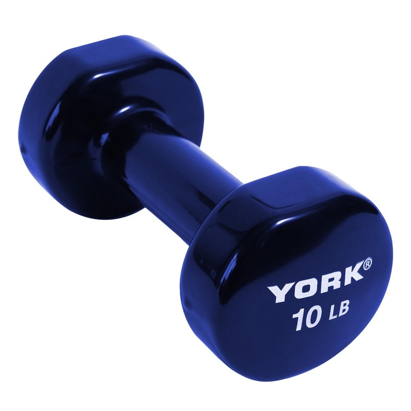 York Barbell Vinyl Coated Fitbell Dumbbell10LB Pack1 Durable Anti-Roll Anti-Slip