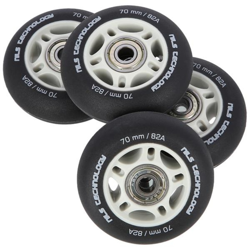 PU 70×24 82A CZARNE MATOWE (4 szt.) + ABEC-9 (8 szt.) ZESTAW NILS EXTREME