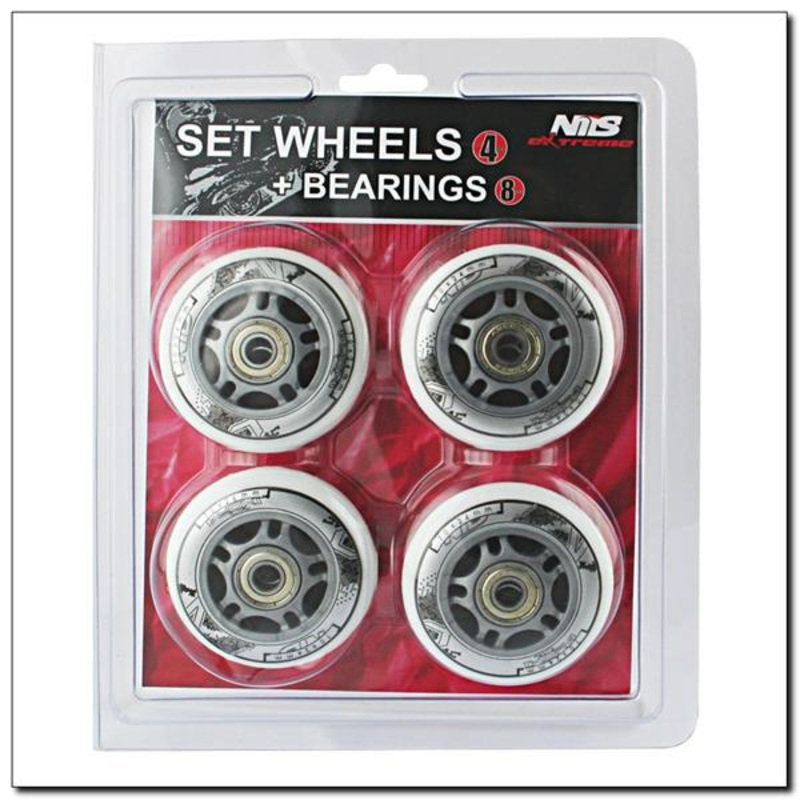 PU 84×24 BIAE 82A (4 SZT) + ABEC-7 (8 SZT) CHROME ZESTAW NILS EXTREME