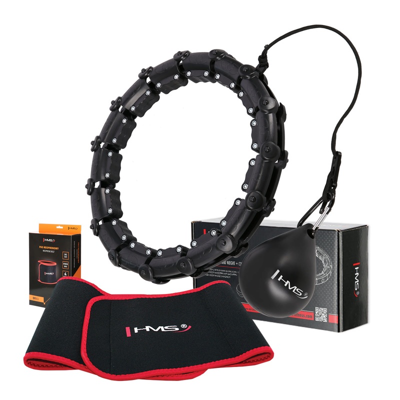 ZESTAW HULA HOP HHW02 BLACK Z WYPUSTKAMI I OBCINIKIEM HMS + PAS BR163 RED