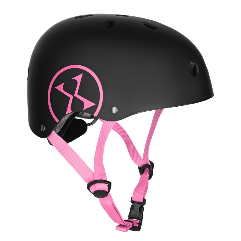 MTW001-1 KASK CZARNO-ROWY ROZM. M(55-58CM) NILS EXTREME