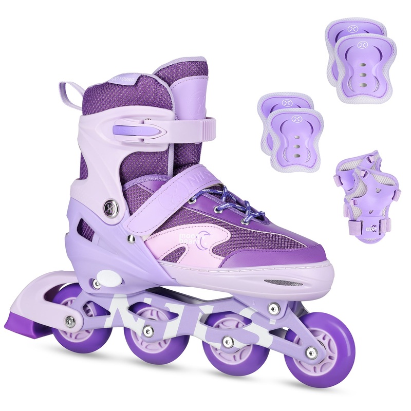 NA0189 ZESTAW LED YWOROLKI OCHRANIACZE MOONBEAM FIOLETOWE ROZM. L(39-42) NILS EXTREME