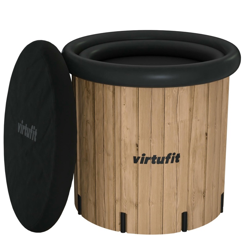 VIRTUFIT WANNA LODOWA XXL – 375 LITRW – IMITACJA DREWNA – Z AKCESORIAMI