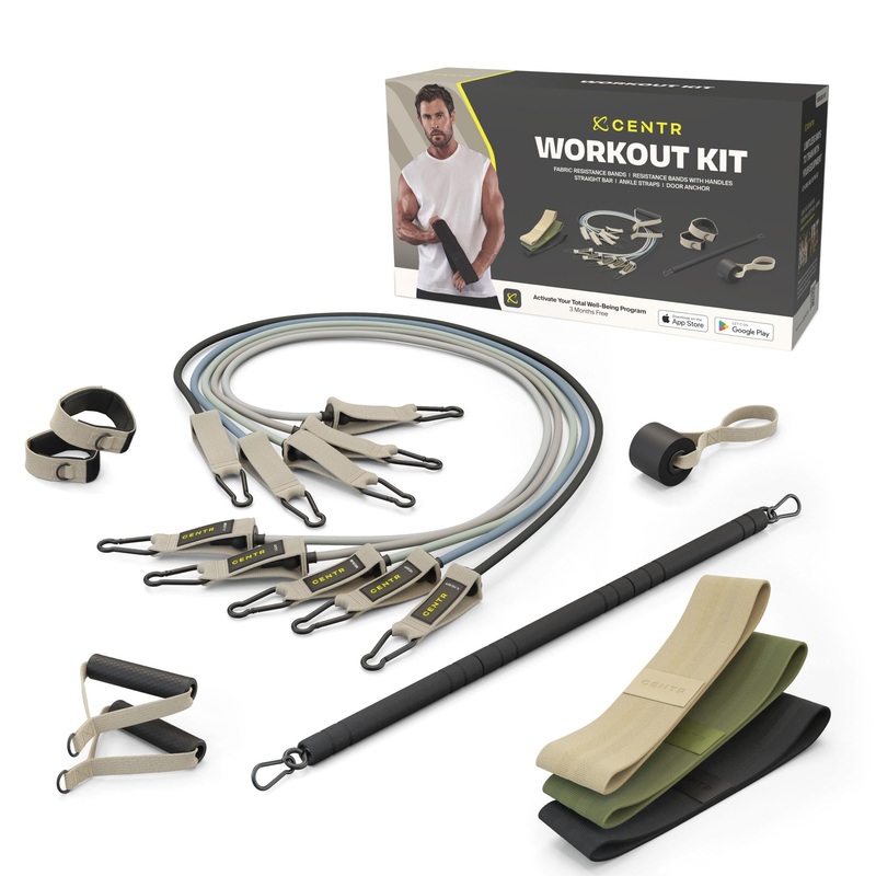 Zestaw Centr Workout Kit – 3szt gum oporowych, 5 ekspanderw, 1 gryf (CWK)